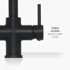 Brewmaster 3 in 1 square matt black tap highly durable electro plate finish