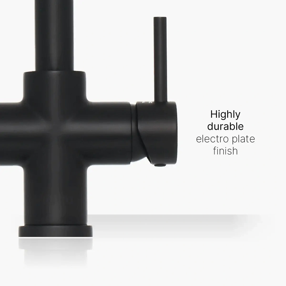 Brewmaster 3 in 1 square matt black tap highly durable electro plate finish