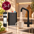 tap-standard-tank-filter-hero	Brewmaster 3 in 1 square matt black boiling water tap with standard tank and filter