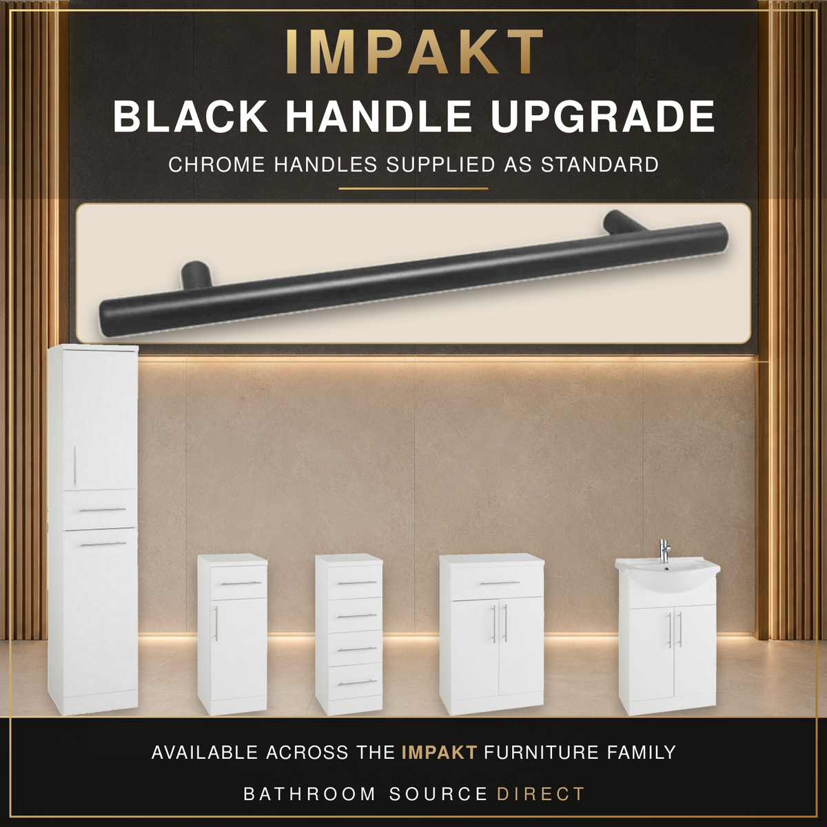 Kartell Impakt Bathroom Furniture Optional Black Handle Upgrade