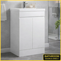 Siv 500mm Floor Standing Vanity Unit Matt White With Ceramic Basin Bathroom Source Direct