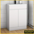 White Floor Standing Vanity Unit 600mm With Basin Bathroom Source Direct