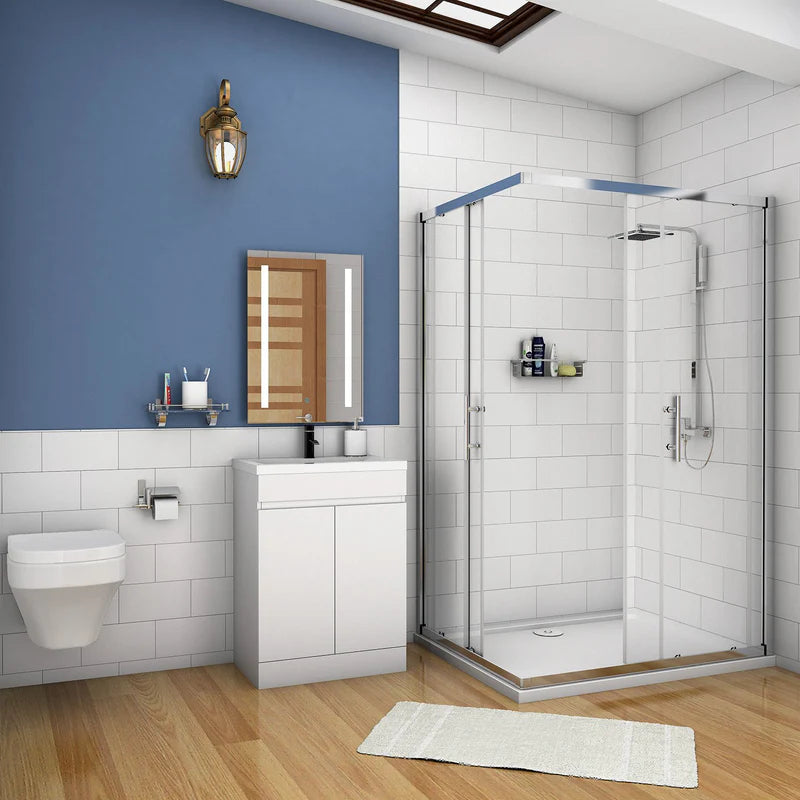 White Vanity Unit With Basin In Modern Bathroom Setting