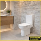 Oakham Modern Rimless Close Coupled Toilet With Soft Close Seat – 645mm Projection
