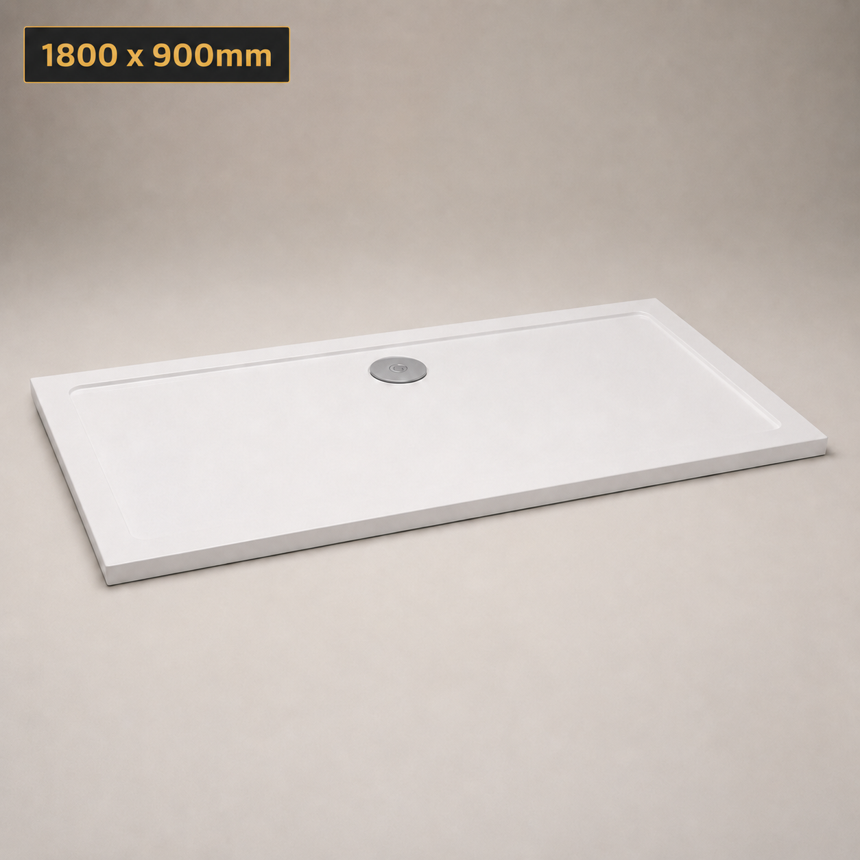 Ellstone 1800 x 900mm white gel coated shower tray with 30mm slim profile