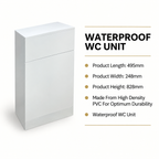 HydroVault Atlantis 500mm waterproof PVC WC unit product features
