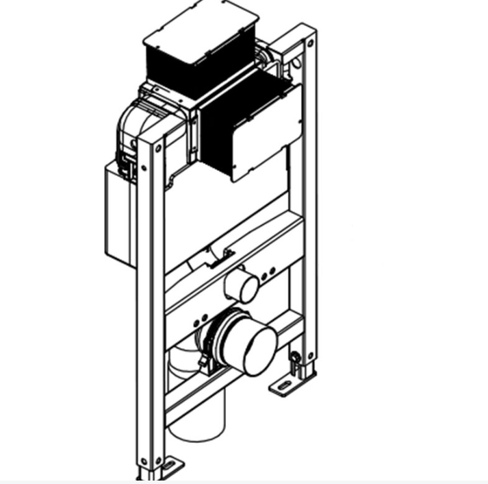 820mm Wall Hung Toilet Frame with Pneumatic Dual Flush Concealed Cistern & Chrome Flush Plate
