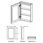 K-LIGHT Link LED mirror cabinet dimensions and internal layout drawing