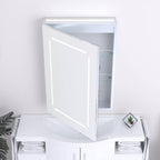 K-LIGHT Link LED mirror cabinet with door open in a modern bathroom setting