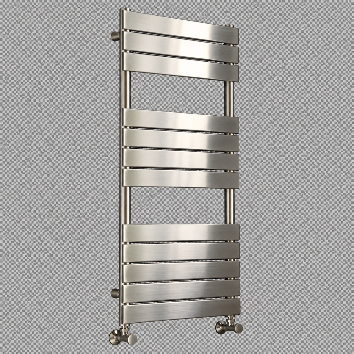 K-Rad Malibu 1200 x 500mm brushed nickel designer towel rail product view