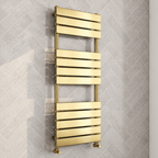 K-VIT Malibu 500mm wide brushed brass designer towel rail