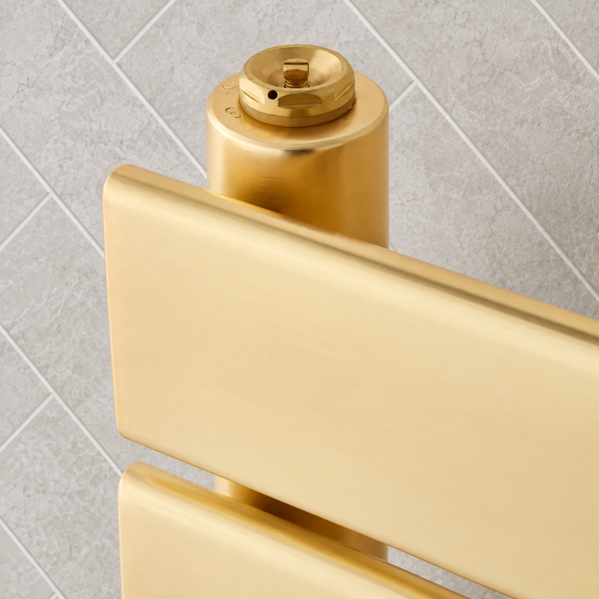 Close up of the K-VIT Malibu brushed brass plated finish