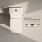 K Vit Options 550 toilet with chrome, brushed brass, matt black and brushed nickel flush button options