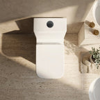 K Vit Options 550 close coupled toilet with matt black flush button fitted