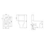 Technical dimensions for the K Vit Options 550 close coupled toilet