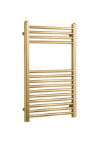K Warm 500 x 800mm straight brushed brass towel rail