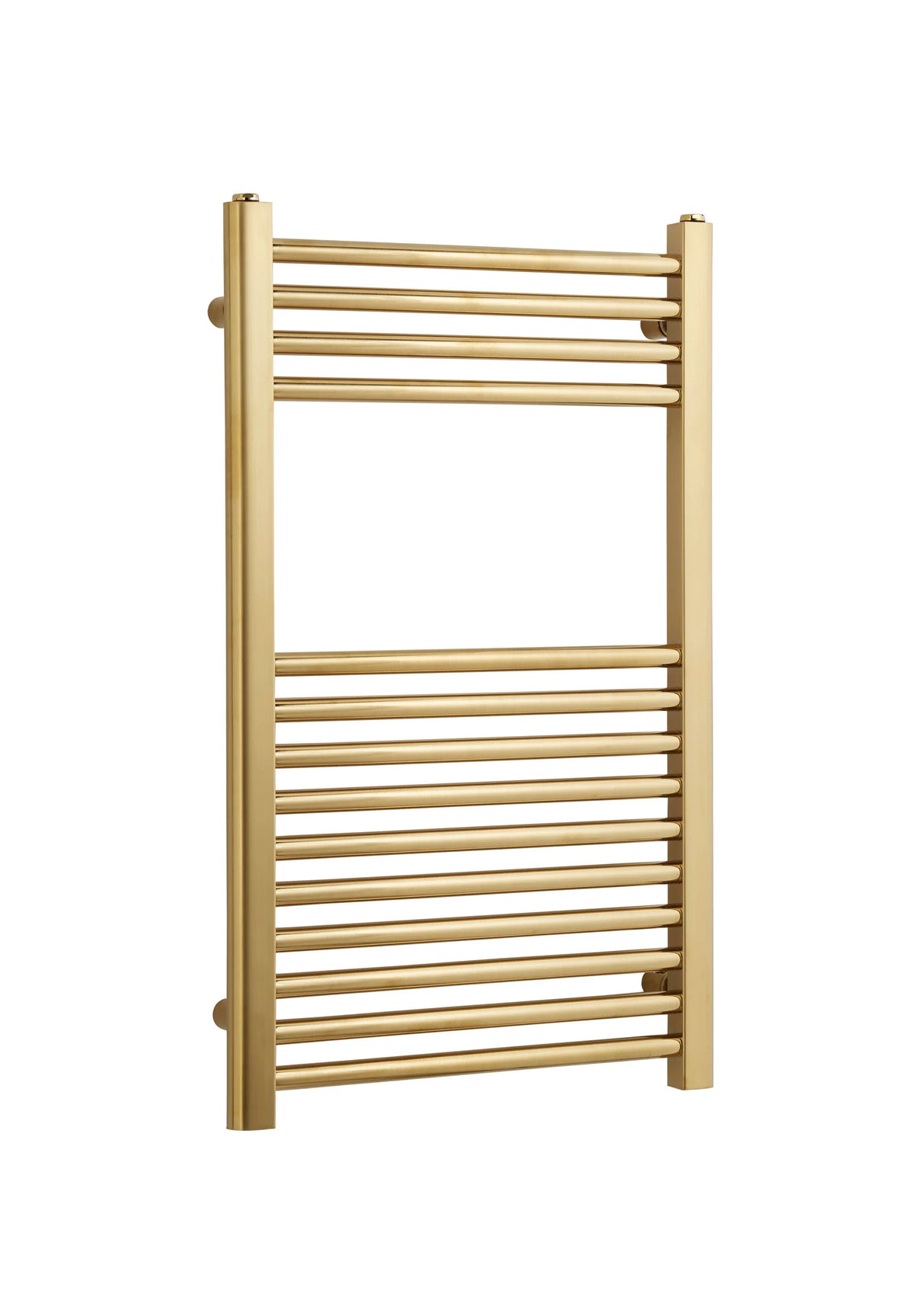 K Warm 500 x 800mm straight brushed brass towel rail