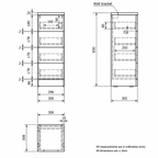 Kartell Impakt 300mm 4 Drawer Unit Technical Drawing & Dimensions
