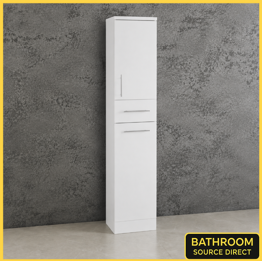 Kartell Impakt White Gloss 350mm Tall Bathroom Storage Unit