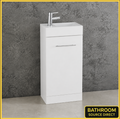Kartell Impakt White Gloss 400mm Cube Cloakroom Unit With Basin