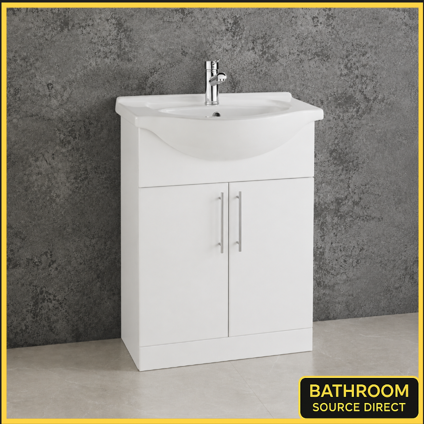Kartell Impakt White Gloss 650mm Vanity Unit With Basin