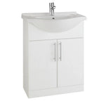 Kartell Impakt White Gloss 650mm Vanity Unit With Ceramic Basin