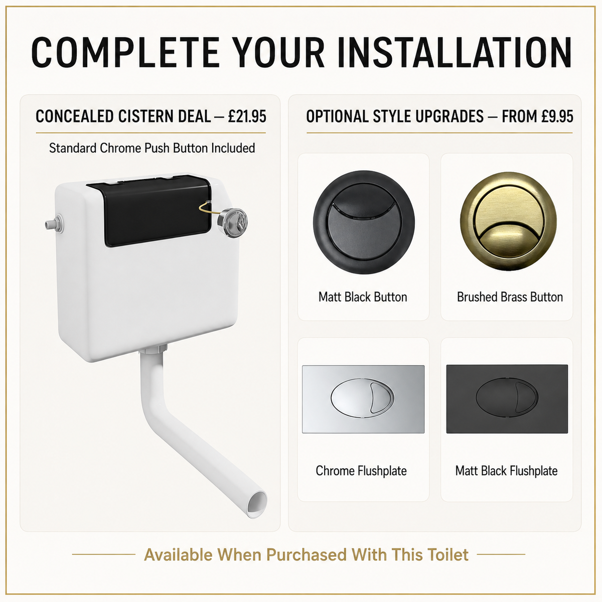 Kartell K Vit ACC001N concealed cistern with compatible flush button and flushplate options