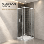 Kartell KV8 900mm single door quadrant shower enclosure with chrome frame