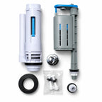 Dual flush mechanisms and fittings supplied for the Korsika cistern