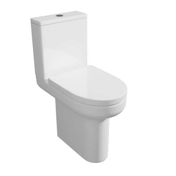 White Kavera Bijou close coupled toilet with cistern and closed soft close seat