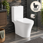 Kavera Kameo 640mm comfort height toilet in modern dark tiled bathroom