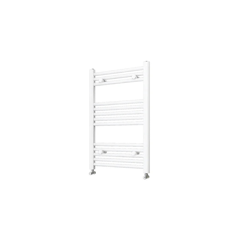 White towel radiator on a white background