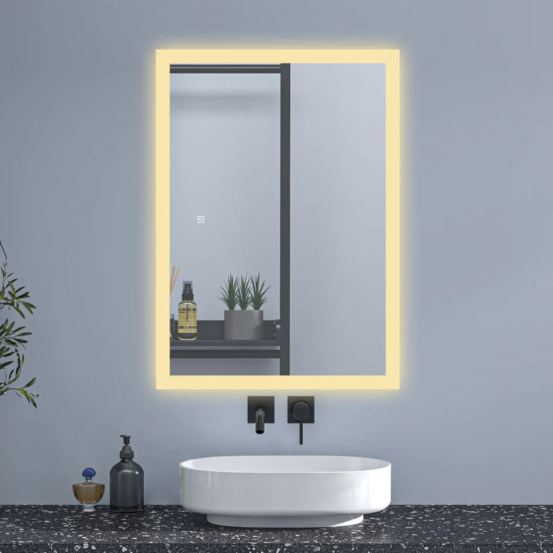 LumeEdgeLux 600x800 LED bathroom mirror with warm white lighting