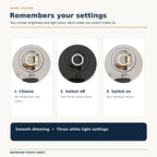 Graphic explaining how the mirror remembers its previous light setting