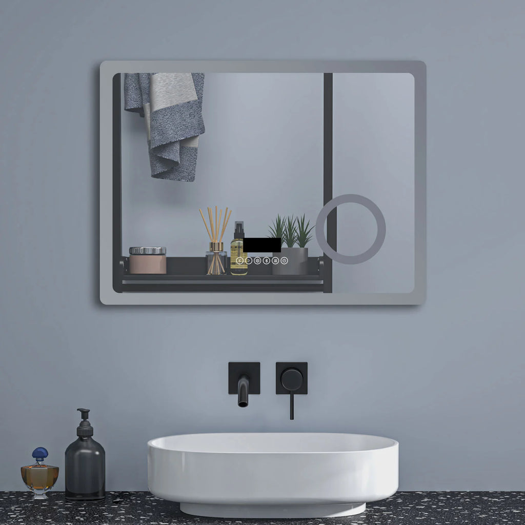 Modern bathroom with LumeEdgeLux 800x600 illuminated LED bathroom mirror