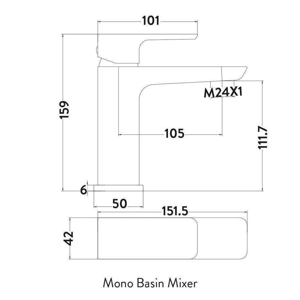 Qudo Mura Mono Basin Mixer Tap with Push Waste – Brushed Brass