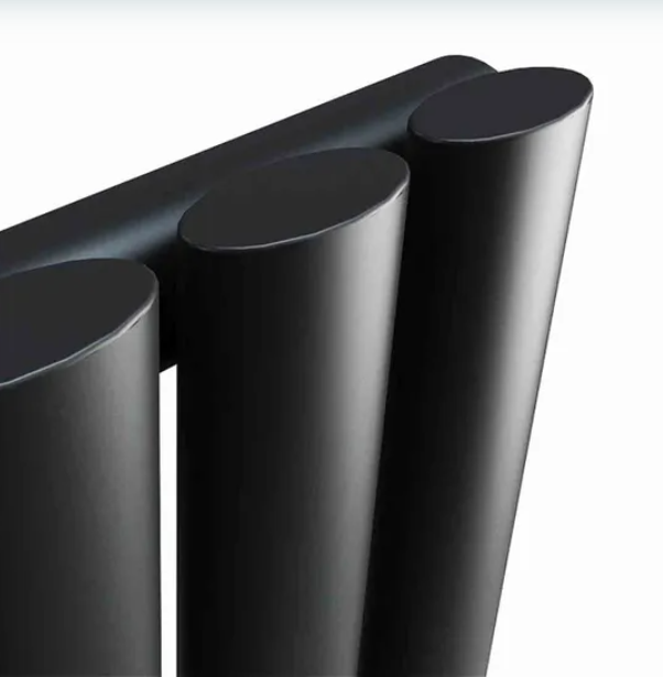Black Horizontal Oval Column Radiator 600 x 1180mm – Single / Double