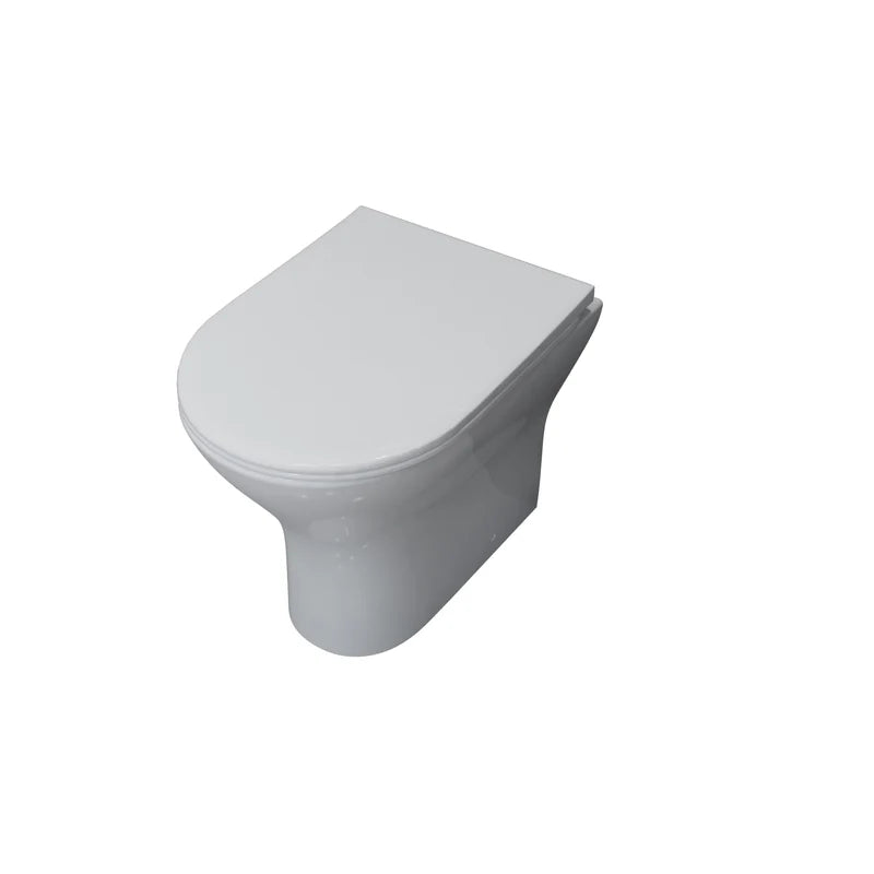 Oakham Chic back to wall toilet pan with soft close seat white ceramic