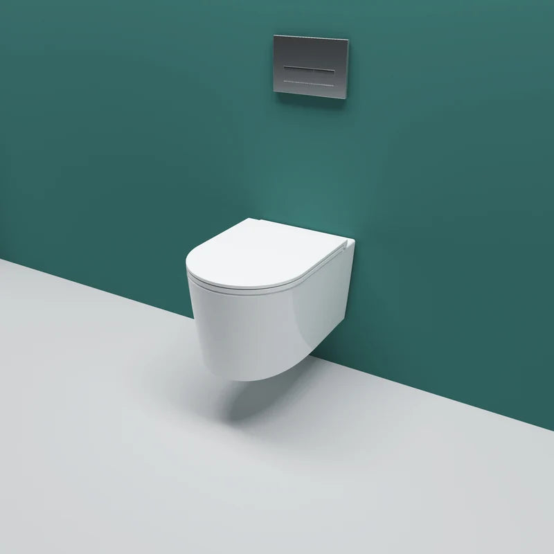 Oakham modern rimless wall hung toilet with UF soft close seat