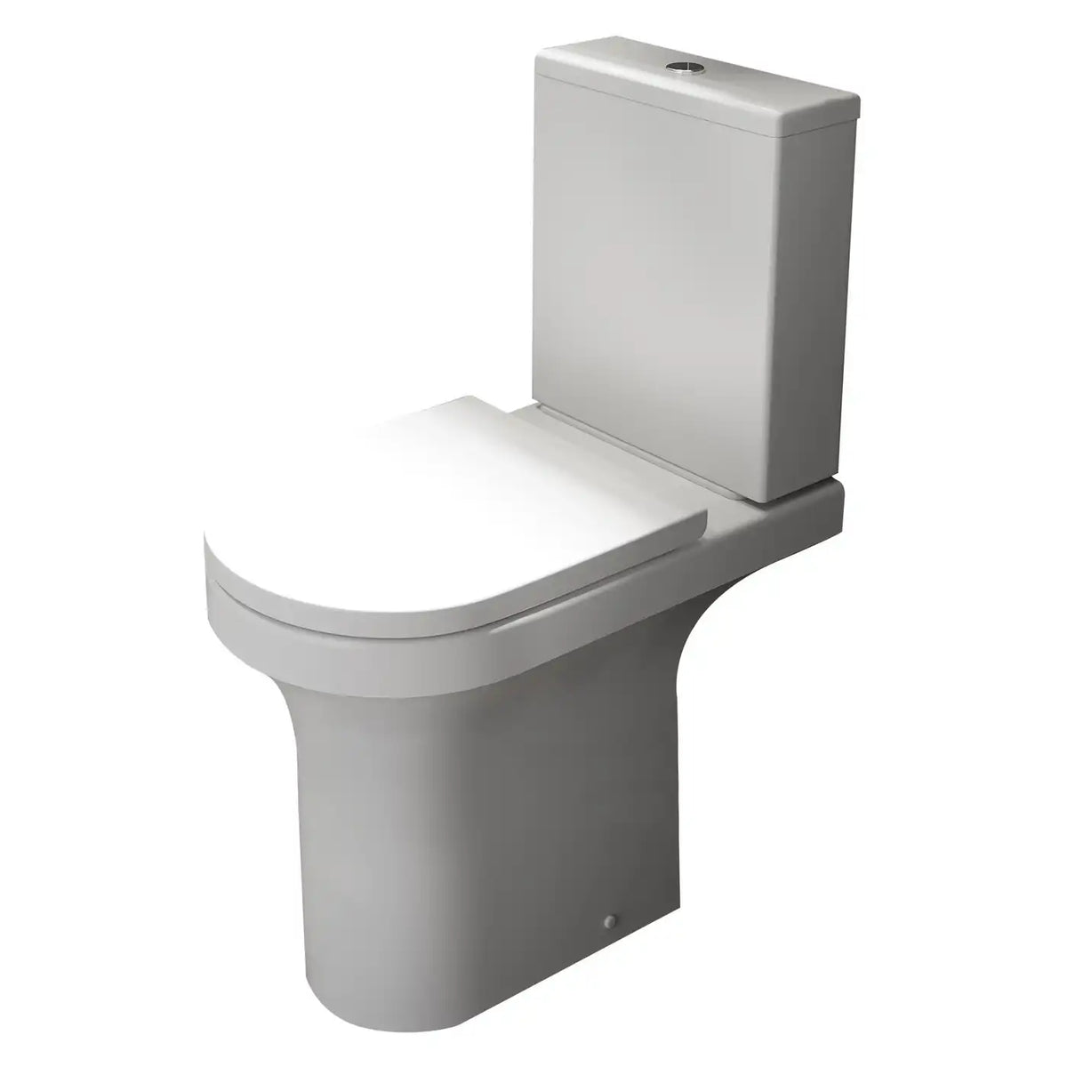 Ozone round rimless comfort height close coupled toilet in white