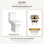 Ozone Square Rimless Comfort Height Close Coupled Toilet & Soft Close Seat