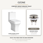 Ozone Square Rimless Comfort Height Close Coupled Toilet & Soft Close Seat