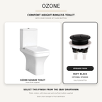 Ozone Square Rimless Comfort Height Close Coupled Toilet & Soft Close Seat