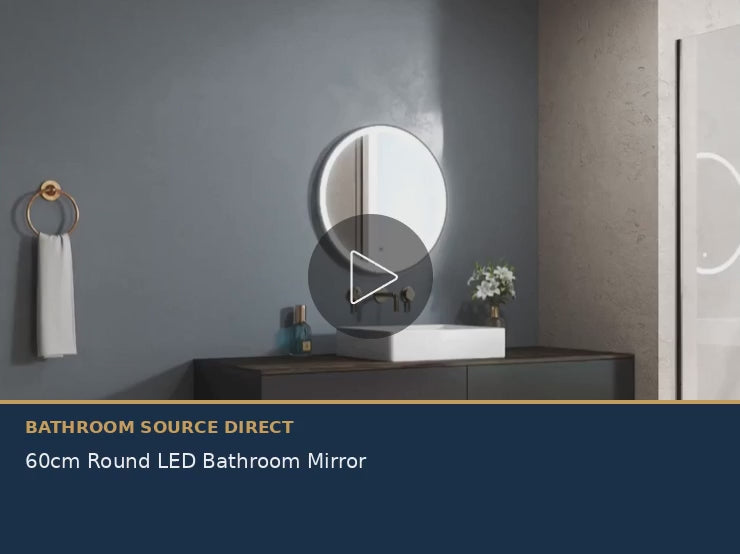 Video demonstrating the round LED bathroom mirror’s lighting and controls
