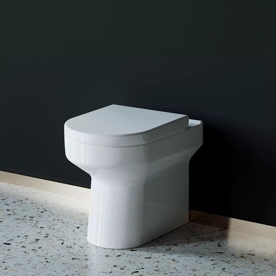 Oakham D-Shape Back To Wall Toilet Pan With Soft Close Seat | BSD