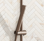 Scudo Core brushed bronze single function shower handset close up