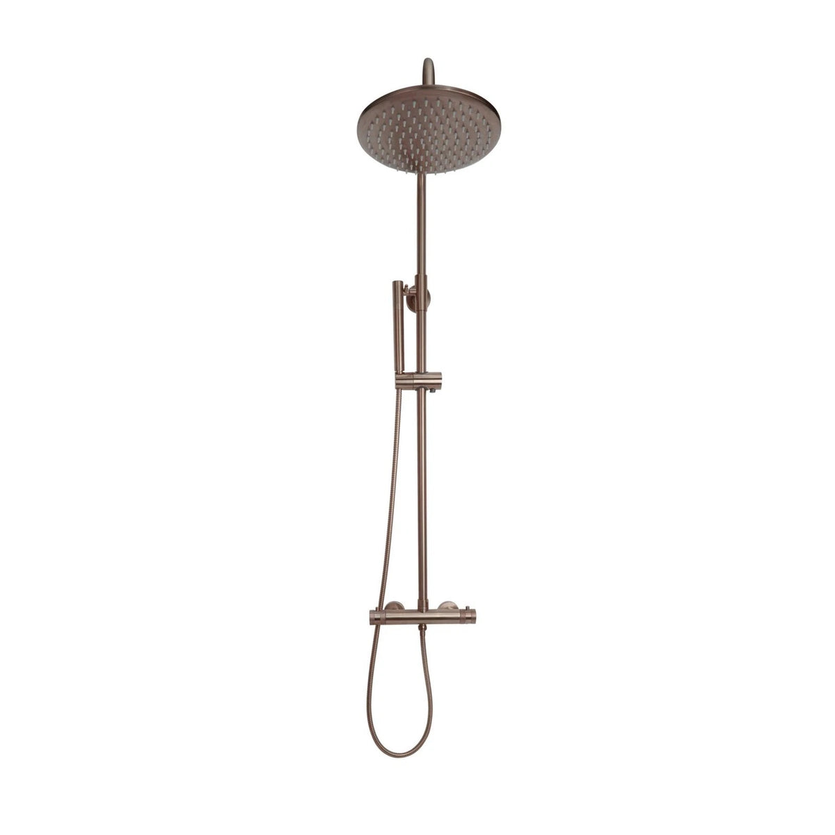 Scudo Core brushed bronze thermostatic rigid riser shower product view