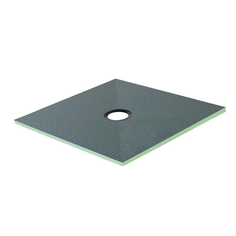 Square 900 x 900 wet room shower tray former with centre drain hole tileable surface