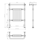 Thermwell Heritage Traditional Towel Rail Radiator 675 x 945mm – Chrome & White