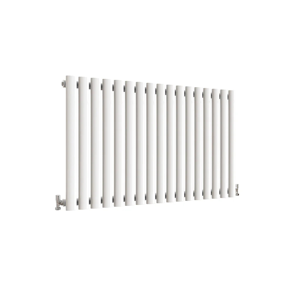 White horizontal oval column radiator single panel 600 x 1003mm